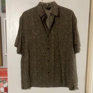 Axcess mens black/tan short sleeve shirt. 100% rayon